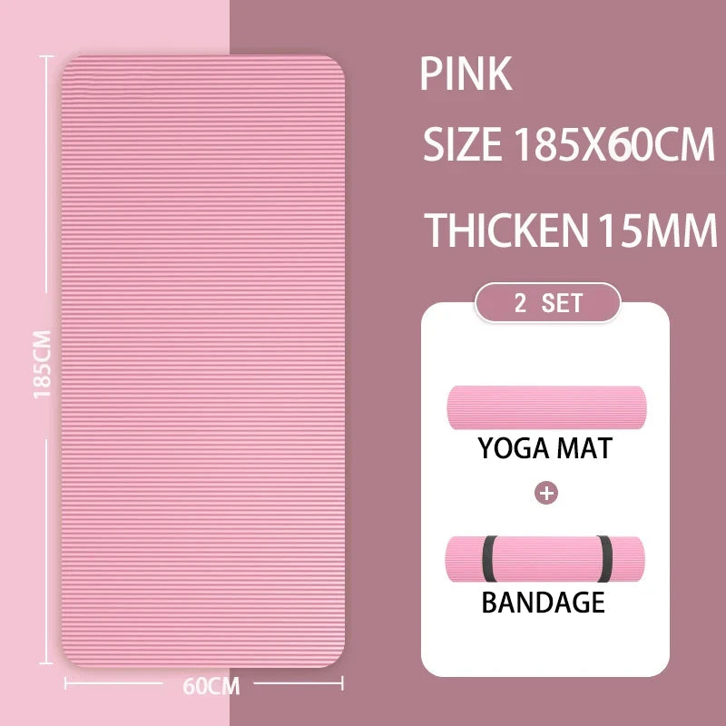 15MM//20MM Thick Non-slip Yoga Mat High-density Sports Fitness Mat Home Sports Pilates Gymnastics Exercise Gymnastics