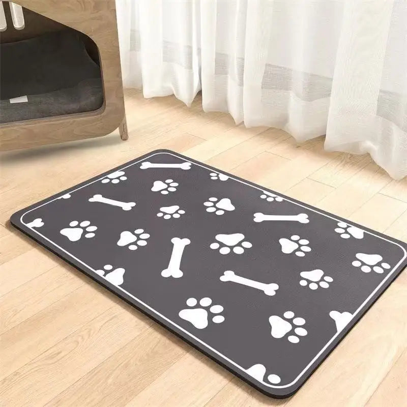 Pet Feeding Mat-Absorbent Pet Placemat for Food and Water Bowl with Waterproof Rubber Backing Quick Dry Water Mat for Dog Cat
