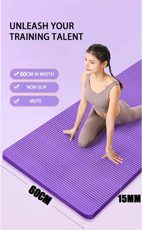 15MM//20MM Thick Non-slip Yoga Mat High-density Sports Fitness Mat Home Sports Pilates Gymnastics Exercise Gymnastics