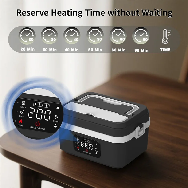 B01C-Electric Heated Lunch Box Cordless Rechargeable Lunch Box With 8000Mah Battery Battery Powered Food Warmers