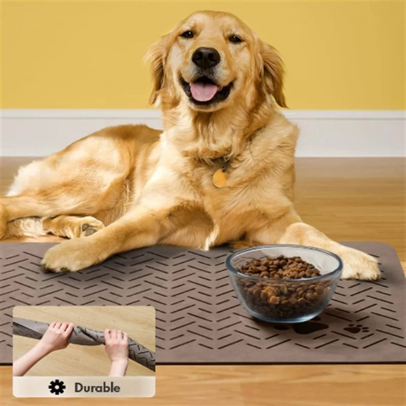 Pet Feeding Mat-Absorbent Pet Placemat for Food and Water Bowl with Waterproof Rubber Backing Quick Dry Water Mat for Dog Cat