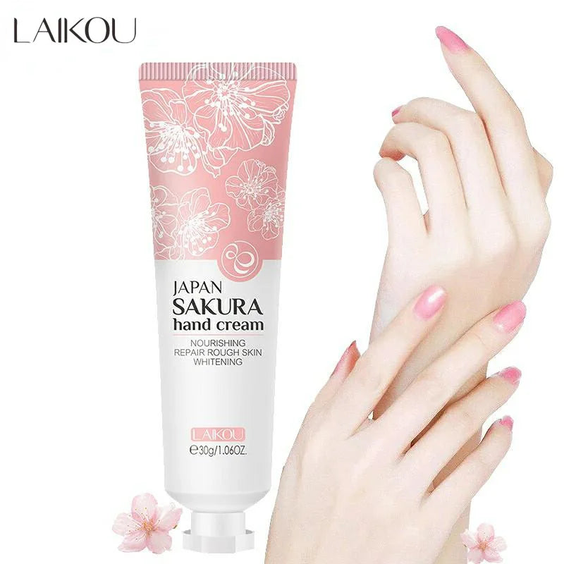 LAIKOU Sakura Hand Cream Whitening Wrinkle Removal Anti-crack Moisturizing Fade Fine Lines Korea Skin Care Health Beauty 30g