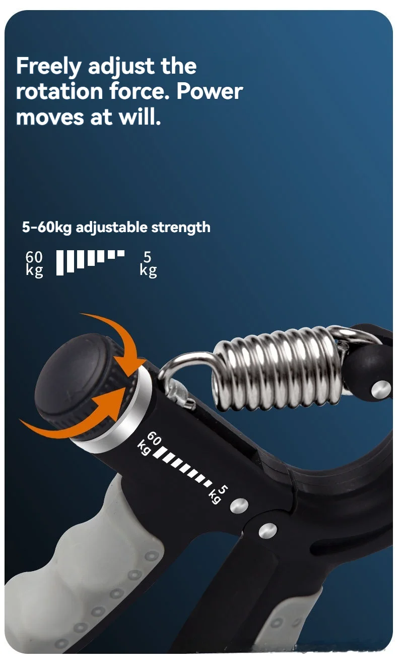Fitness grip strength tester, finger training fitness equipment, wrist strength and arm strength tester, adjustable and counting