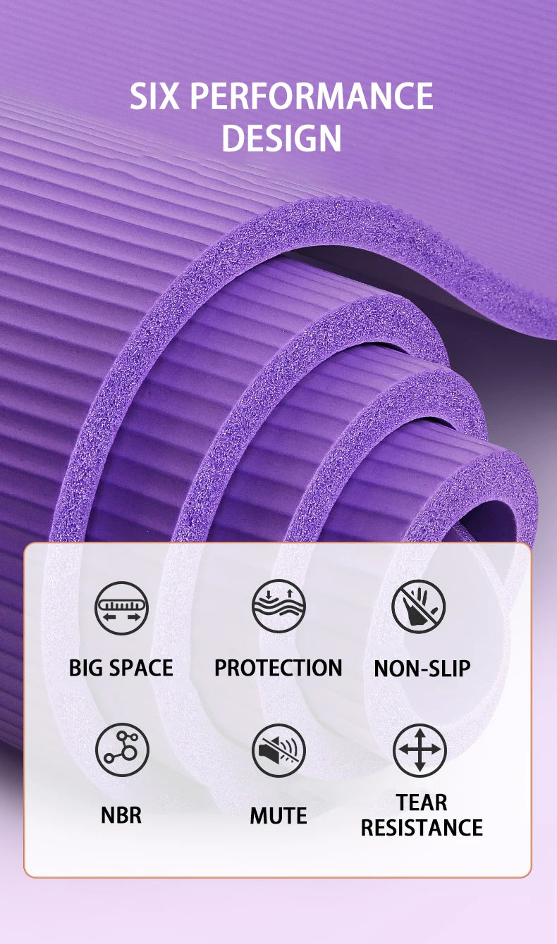 15MM//20MM Thick Non-slip Yoga Mat High-density Sports Fitness Mat Home Sports Pilates Gymnastics Exercise Gymnastics