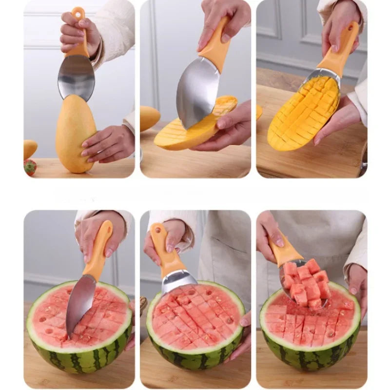 Multifunctional Fruits Peeling Spoon Mango Meat Separator Cutter Kitchen Gadgets Fruits Watermelon Cutting Digging Gadgets