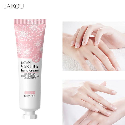 LAIKOU Sakura  Hand Cream Whitening Wrinkle Removal Anti-crack Moisturizing Fade Fine Lines Korea Skin Care Health Beauty 30g