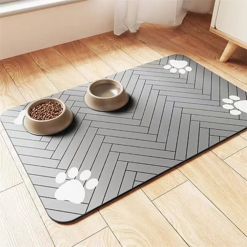 Pet Feeding Mat-Absorbent Pet Placemat for Food and Water Bowl with Waterproof Rubber Backing Quick Dry Water Mat for Dog Cat