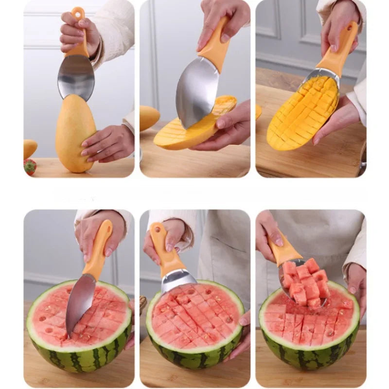 Multifunctional Fruits Peeling Spoon Mango Meat Separator Cutter Kitchen Gadgets Fruits Watermelon Cutting Digging Gadgets