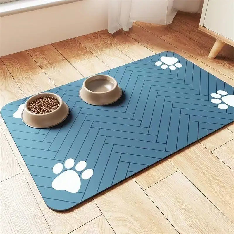 Pet Feeding Mat-Absorbent Pet Placemat for Food and Water Bowl with Waterproof Rubber Backing Quick Dry Water Mat for Dog Cat