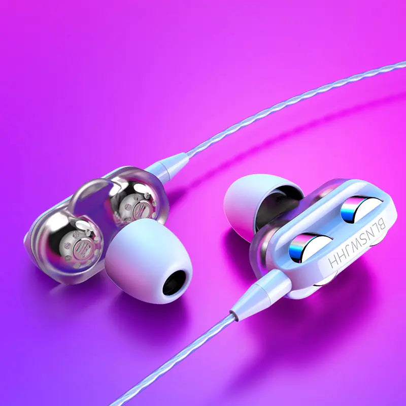 HiFi Wired Noise Reduction Stereo Headphones with Mic