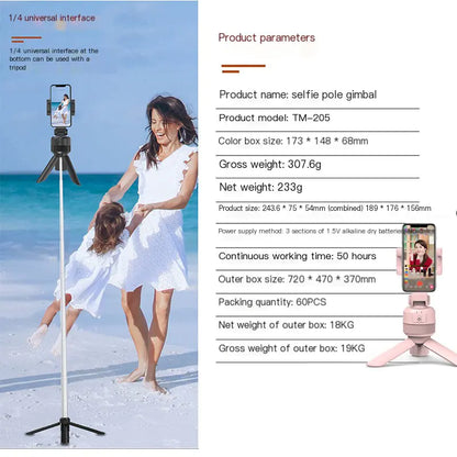360° Automatic Rotating Smartphone Stand with Face Tracking