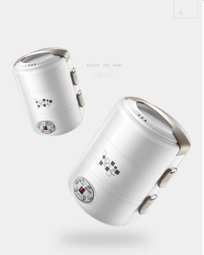 2L Electric Lunch Box 3 Layer Multifunction Steam Heating Rice Cooker with Steamer Portable Insulation Food Container Warmer