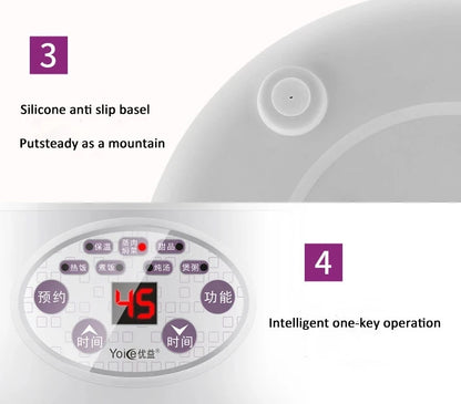 2L Electric Lunch Box 3 Layer Multifunction Steam Heating Rice Cooker with Steamer Portable Insulation Food Container Warmer