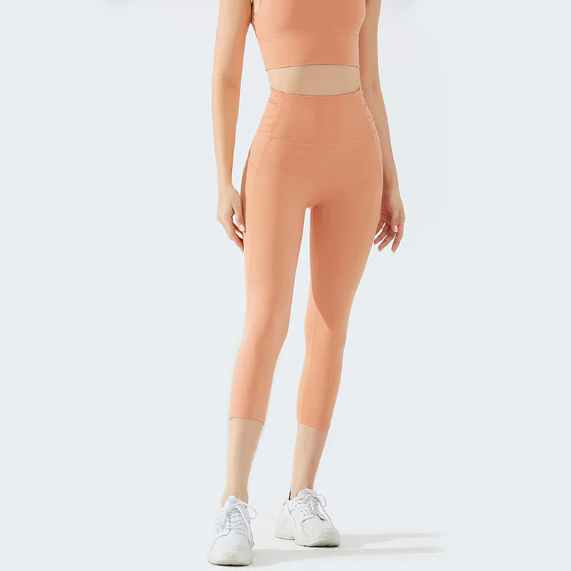 Seamless High-Waist Nude Fitness Pants