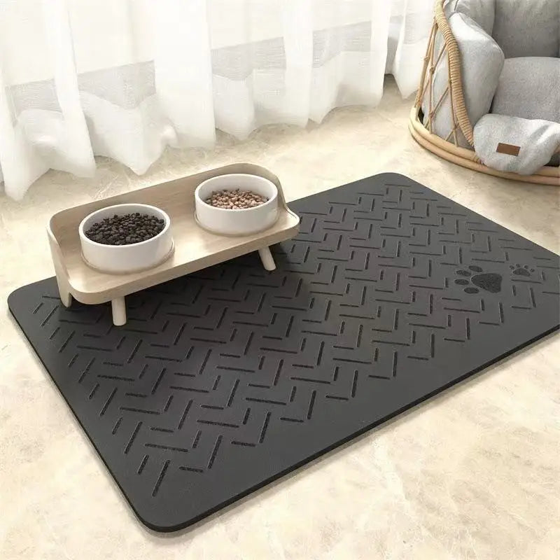 Pet Feeding Mat-Absorbent Pet Placemat for Food and Water Bowl with Waterproof Rubber Backing Quick Dry Water Mat for Dog Cat