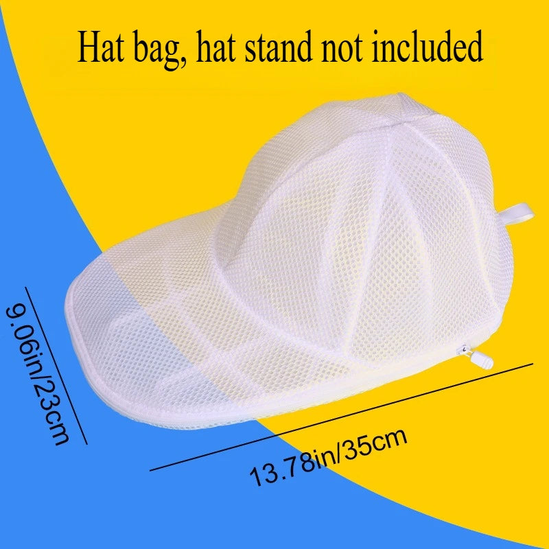 Washer Safe Hat Cleaner Cage with Mesh Laundry Bag,Baseball Cap Shape Protector for Washing Machine and Drying Laundry Organizer