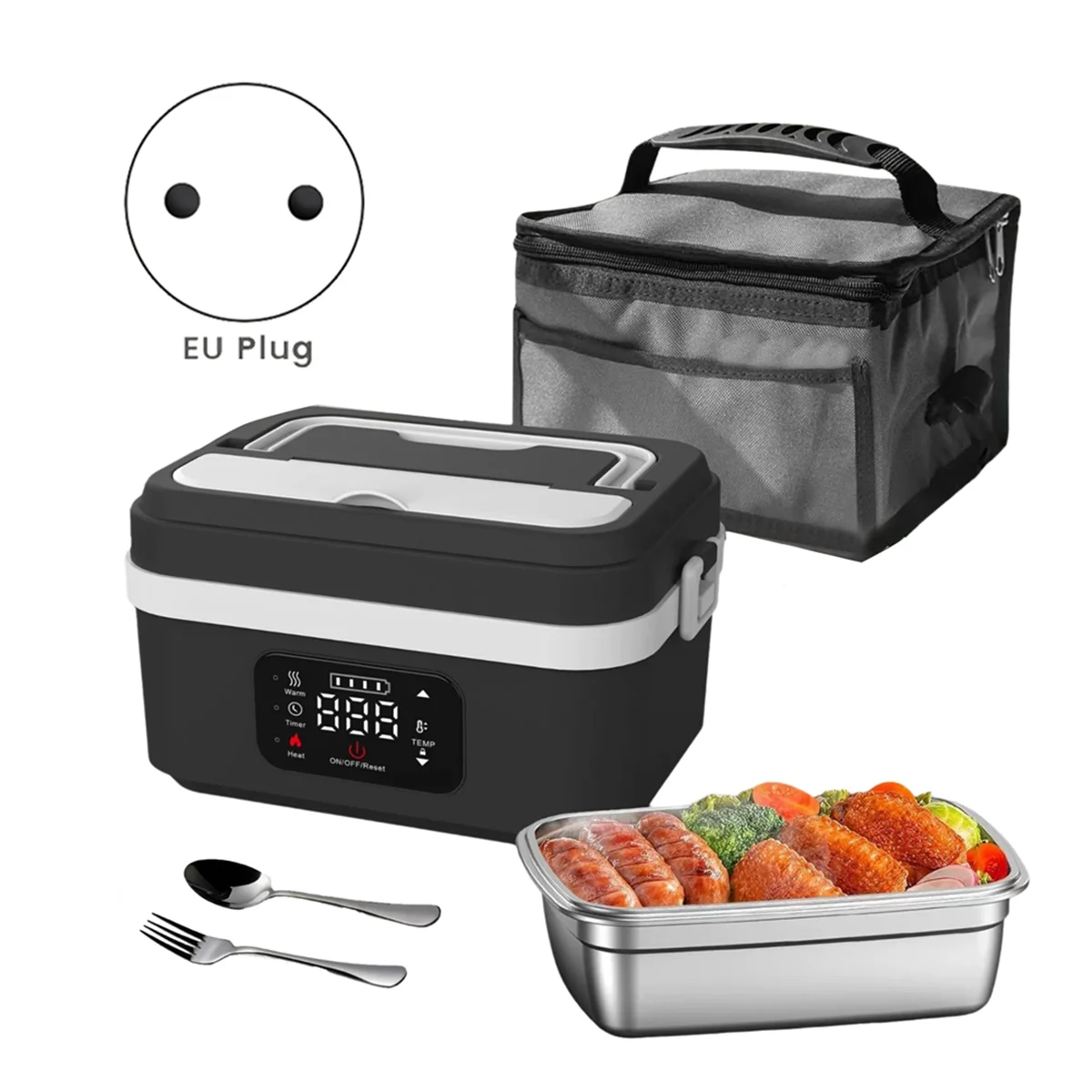 B01C-Electric Heated Lunch Box Cordless Rechargeable Lunch Box With 8000Mah Battery Battery Powered Food Warmers