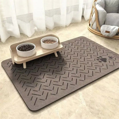 Pet Feeding Mat-Absorbent Pet Placemat for Food and Water Bowl with Waterproof Rubber Backing Quick Dry Water Mat for Dog Cat