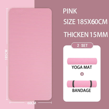15MM//20MM Thick Non-slip Yoga Mat High-density Sports Fitness Mat Home Sports Pilates Gymnastics Exercise Gymnastics
