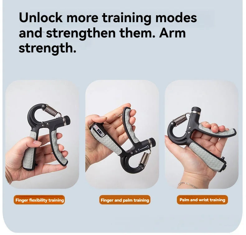 Fitness grip strength tester, finger training fitness equipment, wrist strength and arm strength tester, adjustable and counting