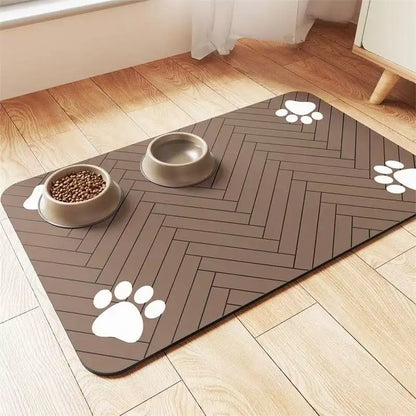 Pet Feeding Mat-Absorbent Pet Placemat for Food and Water Bowl with Waterproof Rubber Backing Quick Dry Water Mat for Dog Cat