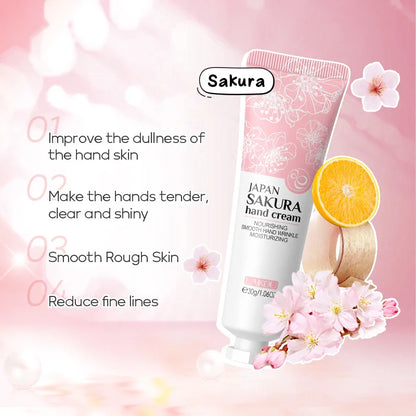 LAIKOU Sakura  Hand Cream Whitening Wrinkle Removal Anti-crack Moisturizing Fade Fine Lines Korea Skin Care Health Beauty 30g