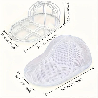Washer Safe Hat Cleaner Cage with Mesh Laundry Bag,Baseball Cap Shape Protector for Washing Machine and Drying Laundry Organizer