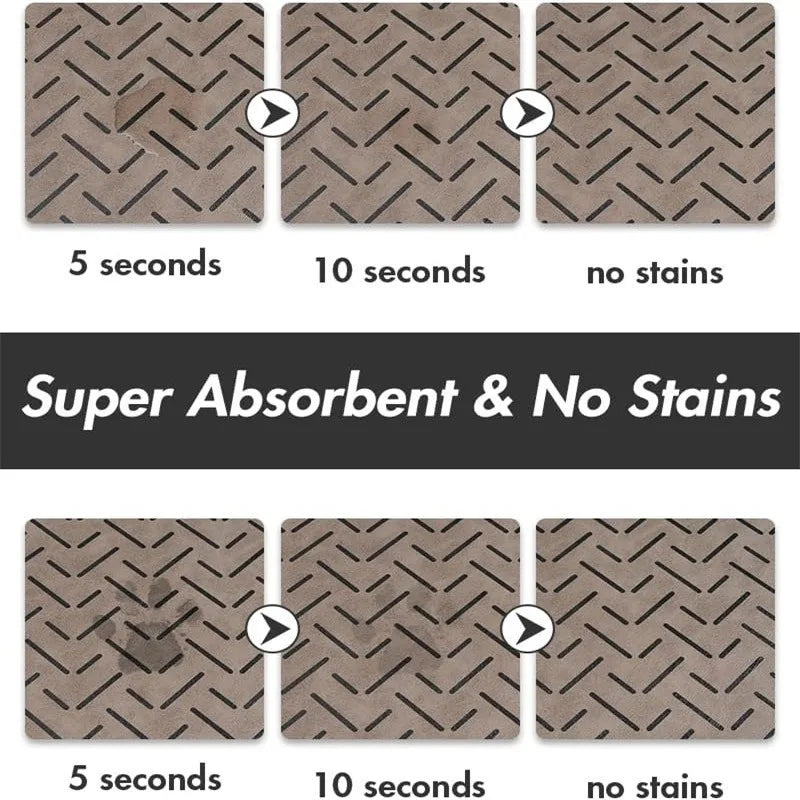Pet Feeding Mat-Absorbent Pet Placemat for Food and Water Bowl with Waterproof Rubber Backing Quick Dry Water Mat for Dog Cat