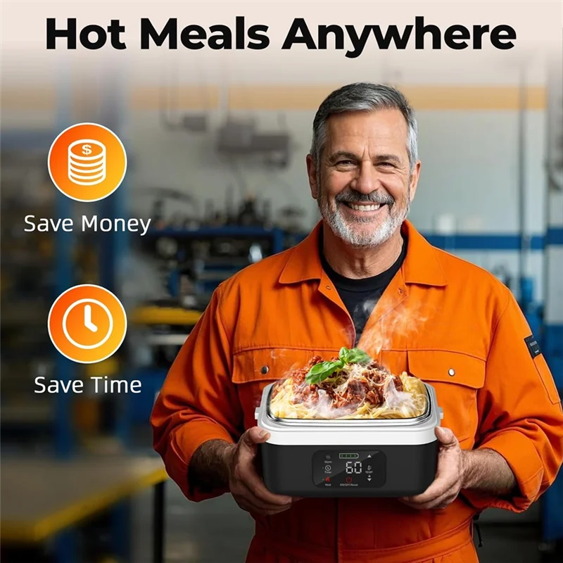 B01C-Electric Heated Lunch Box Cordless Rechargeable Lunch Box With 8000Mah Battery Battery Powered Food Warmers