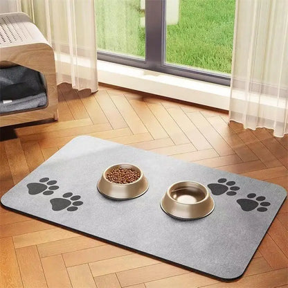 Pet Feeding Mat-Absorbent Pet Placemat for Food and Water Bowl with Waterproof Rubber Backing Quick Dry Water Mat for Dog Cat