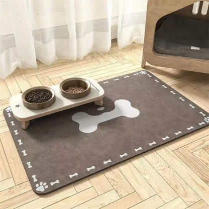 Pet Feeding Mat-Absorbent Pet Placemat for Food and Water Bowl with Waterproof Rubber Backing Quick Dry Water Mat for Dog Cat