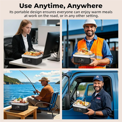 B01C-Electric Heated Lunch Box Cordless Rechargeable Lunch Box With 8000Mah Battery Battery Powered Food Warmers