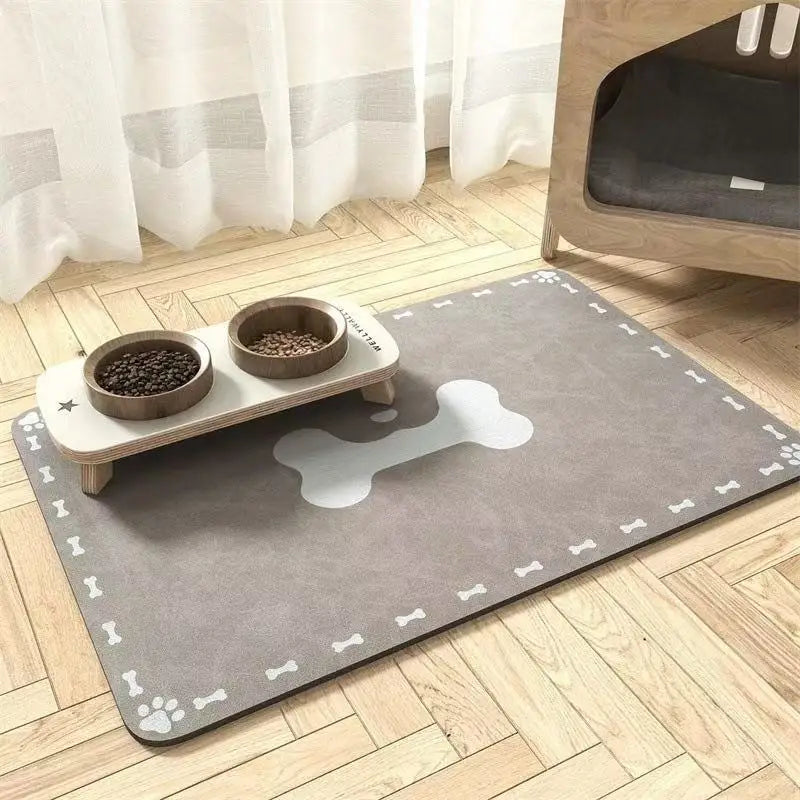 Pet Feeding Mat-Absorbent Pet Placemat for Food and Water Bowl with Waterproof Rubber Backing Quick Dry Water Mat for Dog Cat