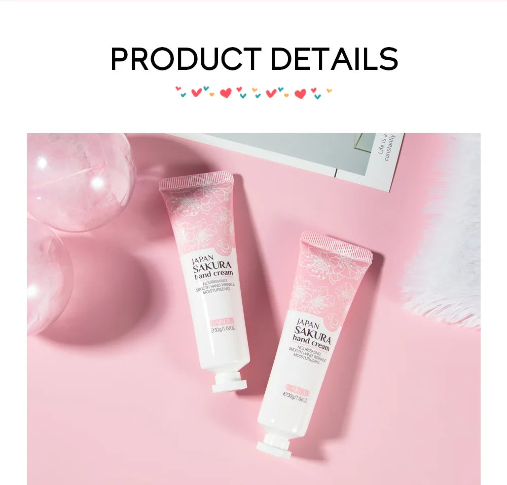 LAIKOU Sakura  Hand Cream Whitening Wrinkle Removal Anti-crack Moisturizing Fade Fine Lines Korea Skin Care Health Beauty 30g