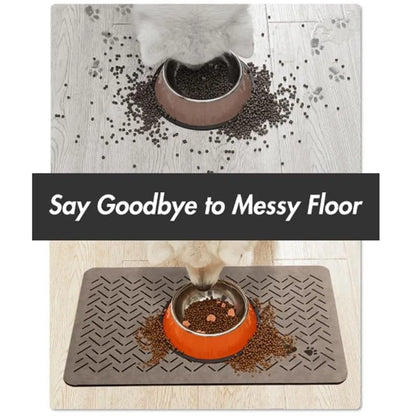 Pet Feeding Mat-Absorbent Pet Placemat for Food and Water Bowl with Waterproof Rubber Backing Quick Dry Water Mat for Dog Cat