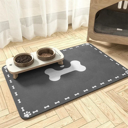 Pet Feeding Mat-Absorbent Pet Placemat for Food and Water Bowl with Waterproof Rubber Backing Quick Dry Water Mat for Dog Cat