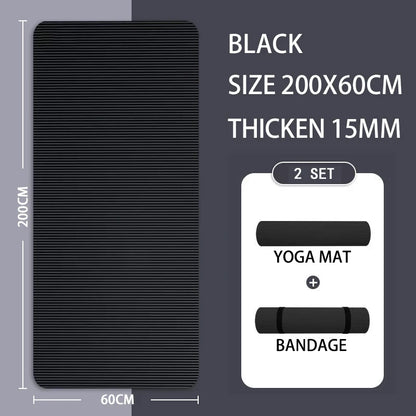 15MM//20MM Thick Non-slip Yoga Mat High-density Sports Fitness Mat Home Sports Pilates Gymnastics Exercise Gymnastics