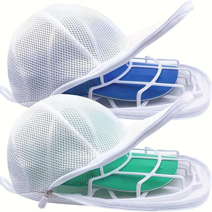 Washer Safe Hat Cleaner Cage with Mesh Laundry Bag,Baseball Cap Shape Protector for Washing Machine and Drying Laundry Organizer