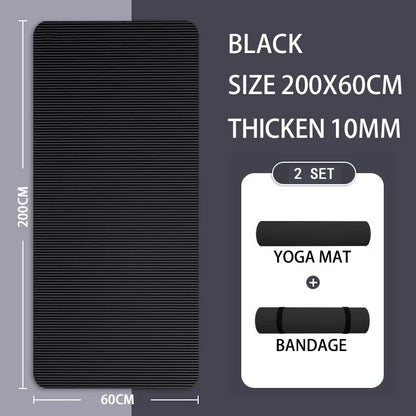 15MM//20MM Thick Non-slip Yoga Mat High-density Sports Fitness Mat Home Sports Pilates Gymnastics Exercise Gymnastics