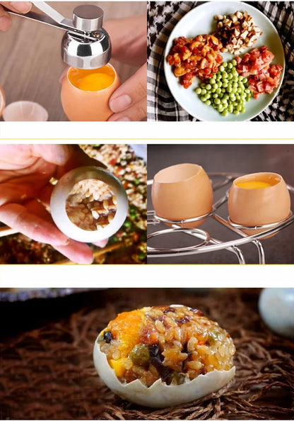Stainless Steel Egg Topper Cutter Metal Egg Scissors Boiled Raw Opener Creative Kitchen Tool Gadgets Accessories Cool Gadgets