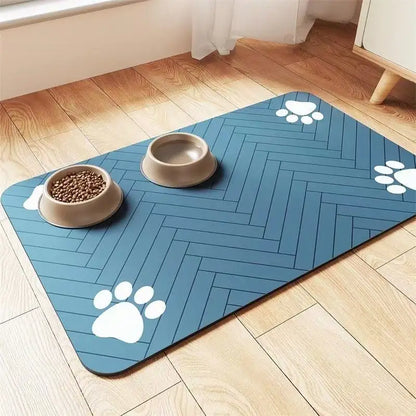 Pet Feeding Mat-Absorbent Pet Placemat for Food and Water Bowl with Waterproof Rubber Backing Quick Dry Water Mat for Dog Cat