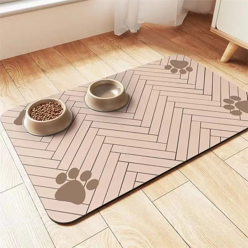 Pet Feeding Mat-Absorbent Pet Placemat for Food and Water Bowl with Waterproof Rubber Backing Quick Dry Water Mat for Dog Cat