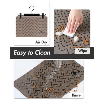 Pet Feeding Mat-Absorbent Pet Placemat for Food and Water Bowl with Waterproof Rubber Backing Quick Dry Water Mat for Dog Cat