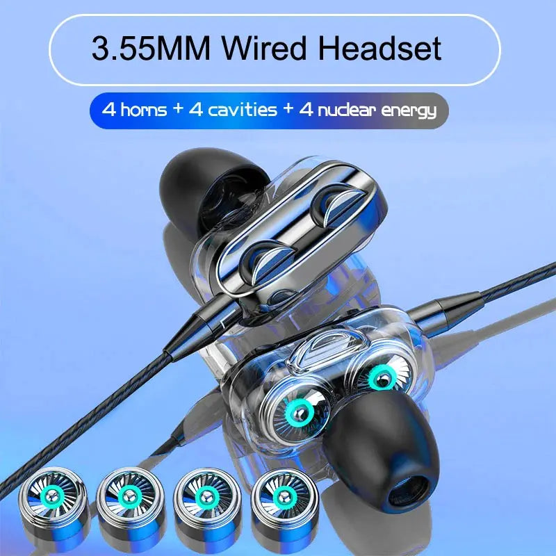 HiFi Wired Noise Reduction Stereo Headphones with Mic